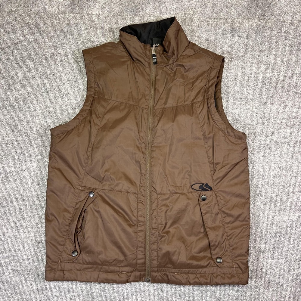Bonfire Snowboarding Company Vest Mens Medium Brown Quilted Insulated Pockets